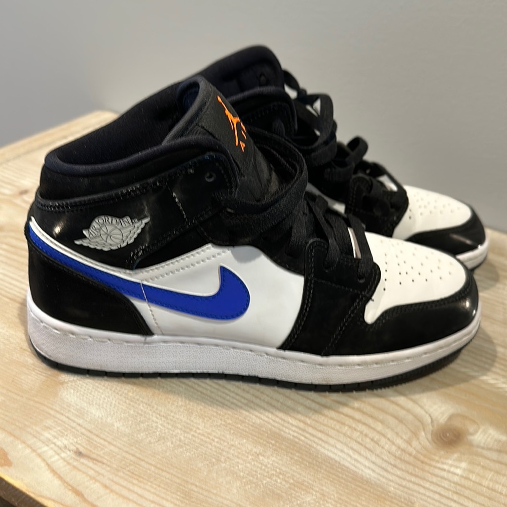 Nike Air Jordan 1 Mid GS Black/Racer Blue 554725-084 Size 6Y